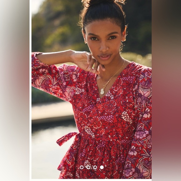 Anthropologie Ro’s Garden Drew Long-Sleeve Weap Dress. NWOT Sz XL - Picture 3 of 5